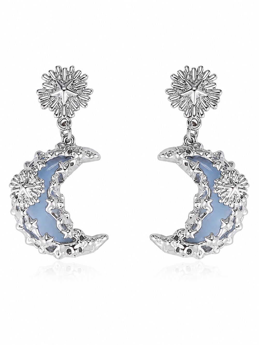 Luna Étoile Opaline Moon Earrings | Luxury Celestial Statement Earrings